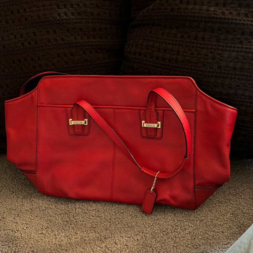 Red big coach bag